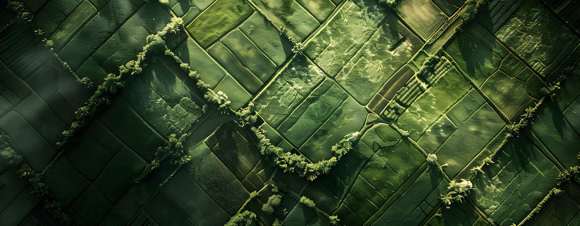 Aerial view of agricultural fields